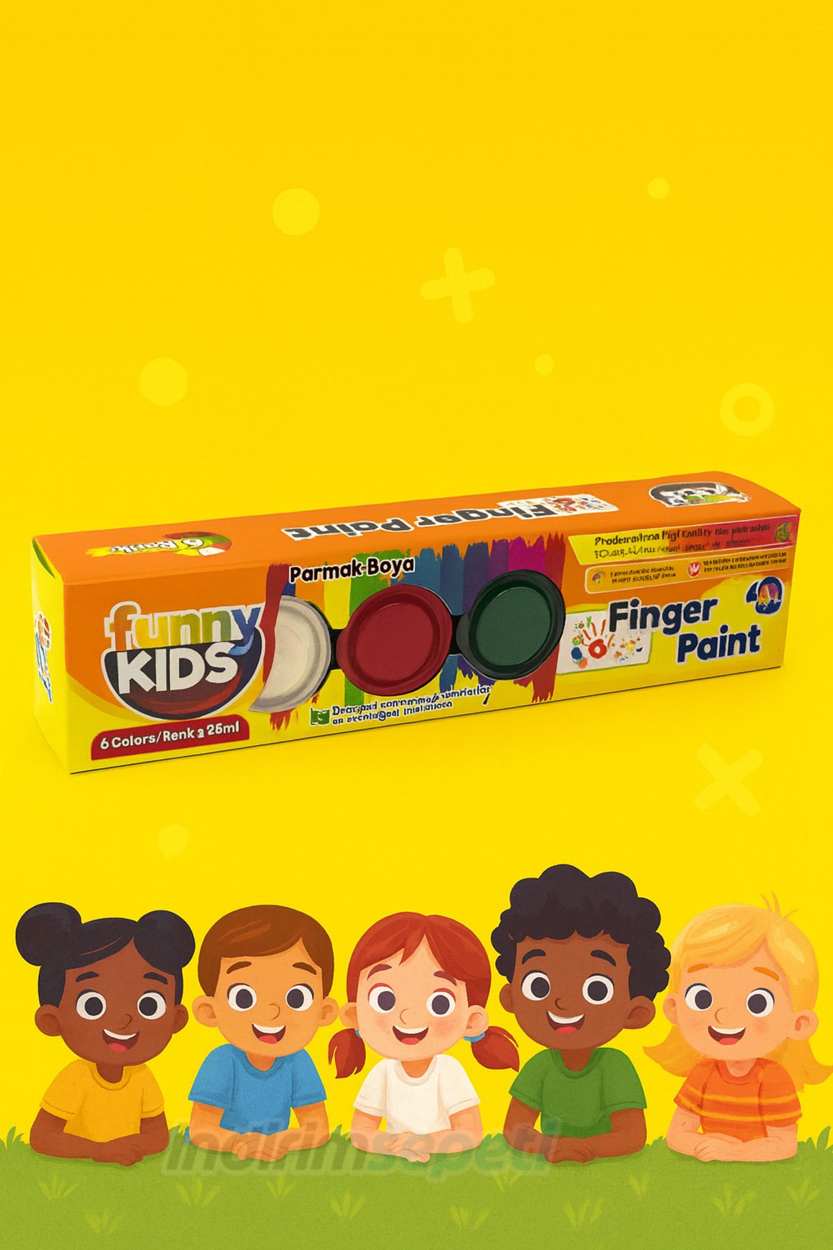 Parmak Boyası 6 Renk x 25 ml – Eğlenceli, Güvenli ve Yaratıcı Oyun Arkadaşı!