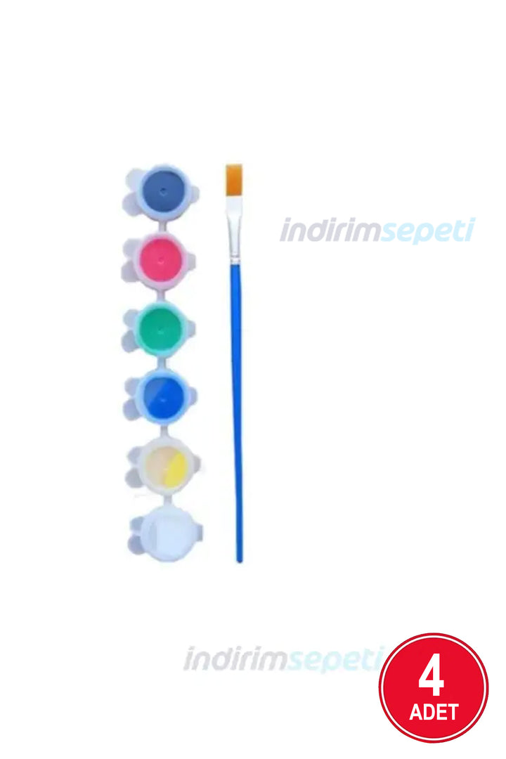 6'lı Akrilik Boya Seti + 1 Adet fırça Başlangıç Boya Seti