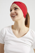 Çapraz Makyaj Yıkama Deniz Sahil Gezi Saç Bandı Ter Saç Bant Penye Kırmızı - Indirimsepeti