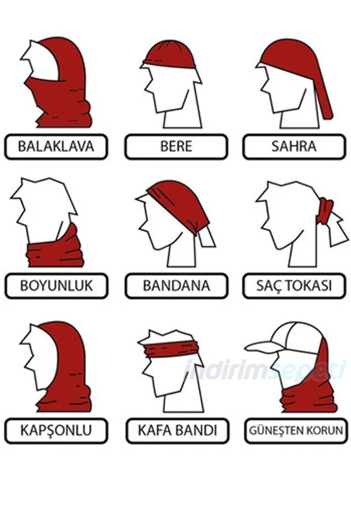 Aslan Desenli Motorcu Buff Maske Outdoor Boyunluk Unisex Bandana Spor, Motor ve Günlük Kullanım