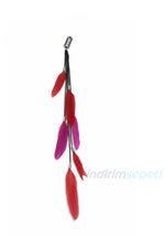 Tüylü Saç Zinciri Rasta Saç İpi Renkli Tüylü Saç Zinciri – Bohem Stil Uzun Saç Aksesuarı 1 Adet Karışık Renk