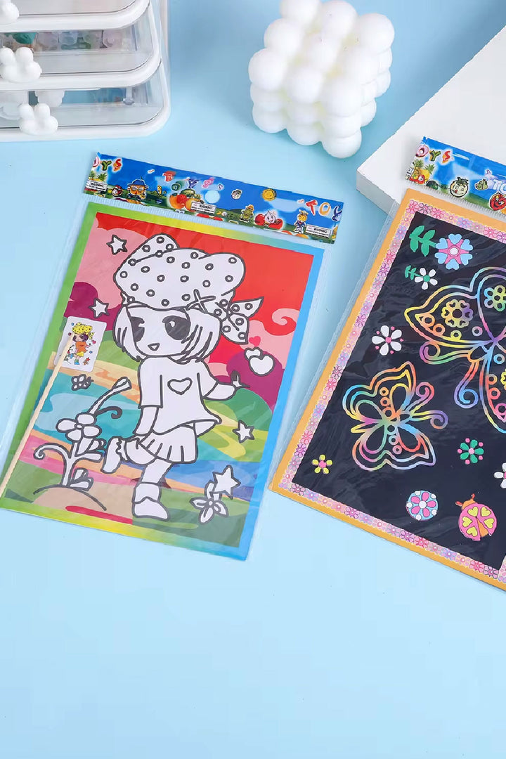 Boyama ve Kazıma Kağıdı Siyah Çizim Kağıdı 20x26 cm A4 1 Adet - Indirimsepeti