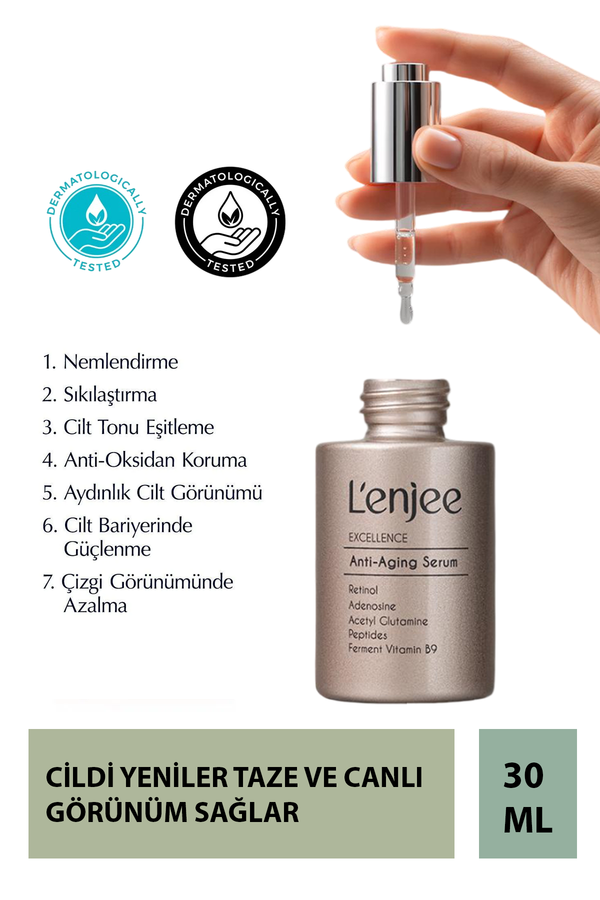 Yaşlanma Karşıtı Cilt Serumu – Retinol ve Peptit Destekli Yoğun Gece Serumu 30 ml