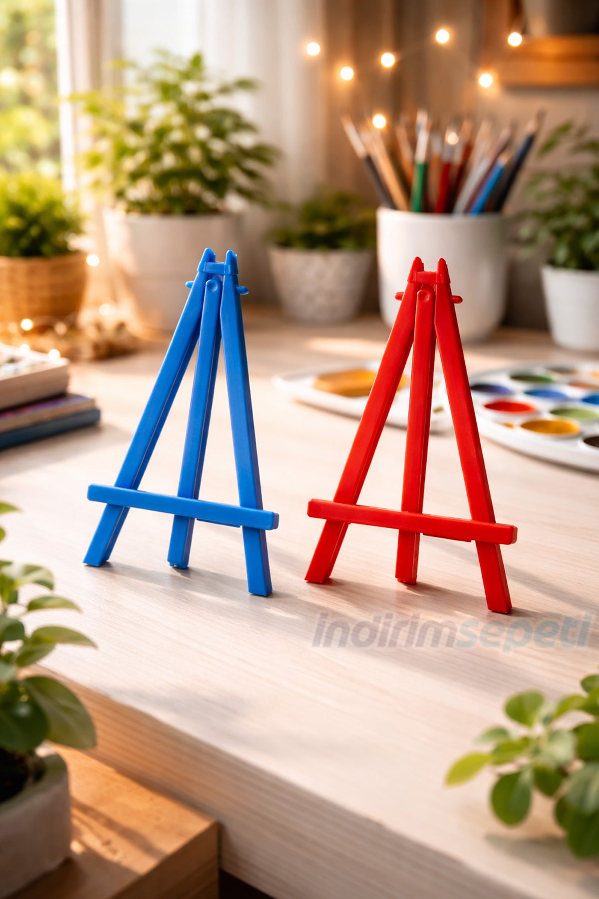 Mini Plastik Şövale 14,5 cm x 8 cm – Küçük Boy Resim Standı | Çocuklar İçin Masaüstü Şövale 1 Adet - indirimsepeti