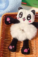 Peluş Sevimli Hayvan Figürlü 3d Boyutlu Saç Toka Lastikli Saç Aksesuar Kedi Civciv Panda inek kurbağa - indirimsepeti