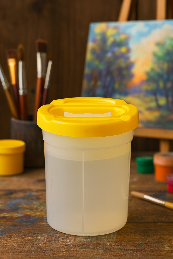 Su Kabı Sanatsal Plastik 16.5×9 cm  Boyama Kap Okul ve Atölye için