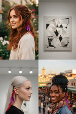 Tüylü Saç Zinciri Rasta Saç İpi Renkli Tüylü Saç Zinciri – Bohem Stil Uzun Saç Aksesuarı 1 Adet Karışık Renk