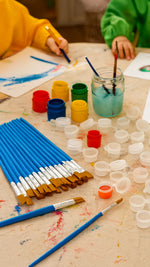 Boyama Başlangıç Seti 100’lü 3ml Boya Kutusu + 100’lü Fırça Okul Atölye Eğitim Seti