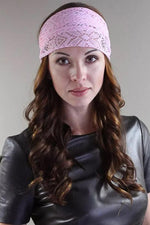 Dantelli Saç Bandı Bandanası Bahar ve Yaz Boho Stili, Lastikli Esnek Plaj ve Seyahat Açık Pembe - Indirimsepeti