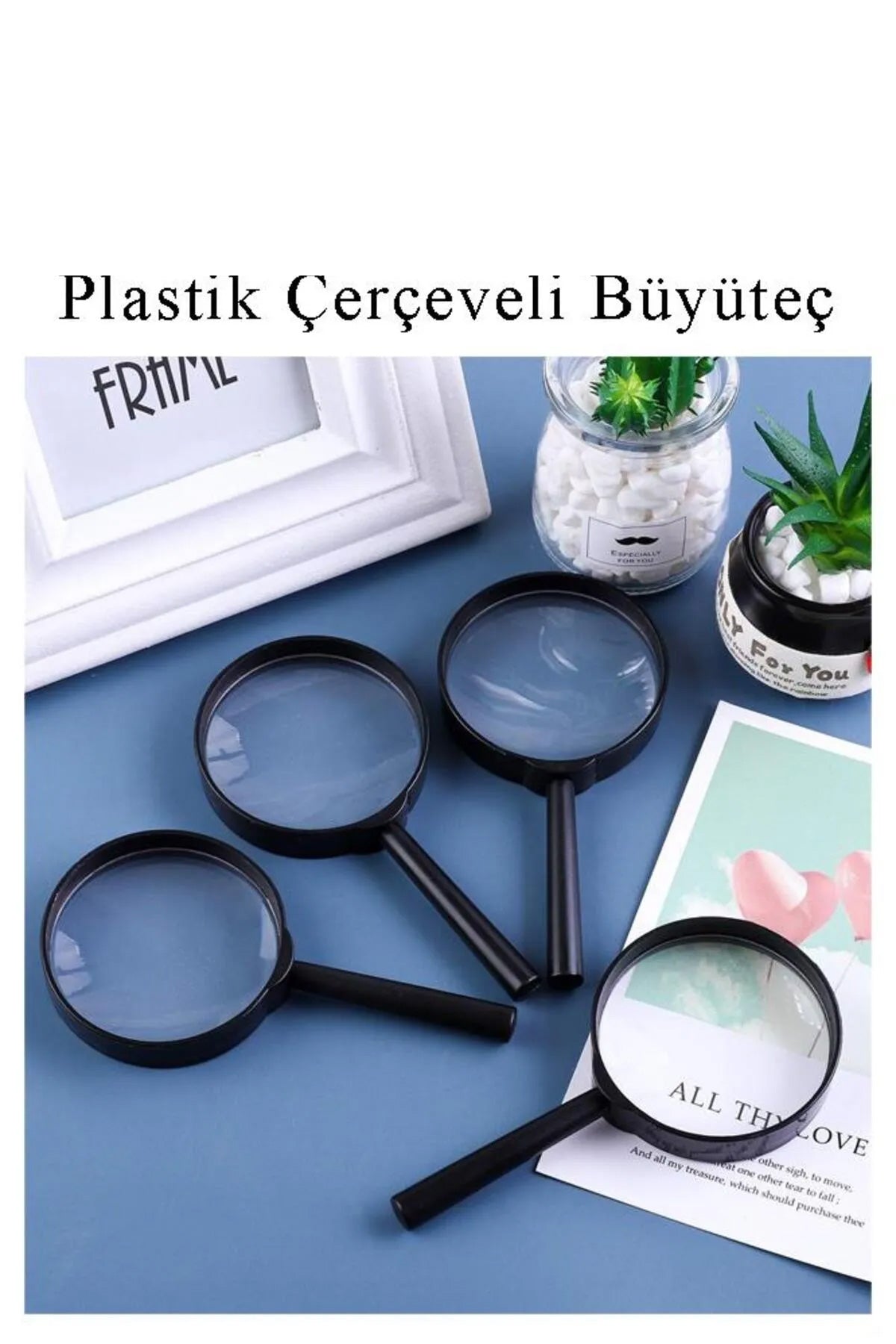 Büyüteç 40 mm 1 Adet Plastik Sap Çerçeveli Büyüteç Merçek Okul Büro Ofis - indirimsepeti