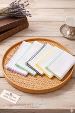 Pamuklu Renkli Oyalı Tülbent 5’li Set | 90x90 cm Kare, Karışık Renk Yumuşak Dokulu