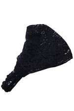 Dantelli Saç Bandı Bandanası Bahar ve Yaz Boho Stili, Lastikli Esnek Plaj ve Seyahat Siyah - indirimsepeti