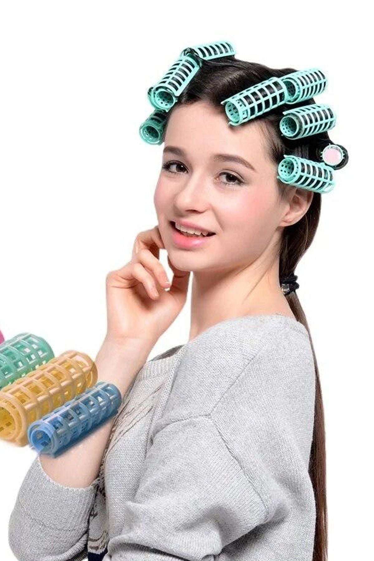 Saç Şekillendirici Silindir Bigudi Klipsleri 6.8cm Çap Saç Bigudisi Saç Klips - indirimsepeti