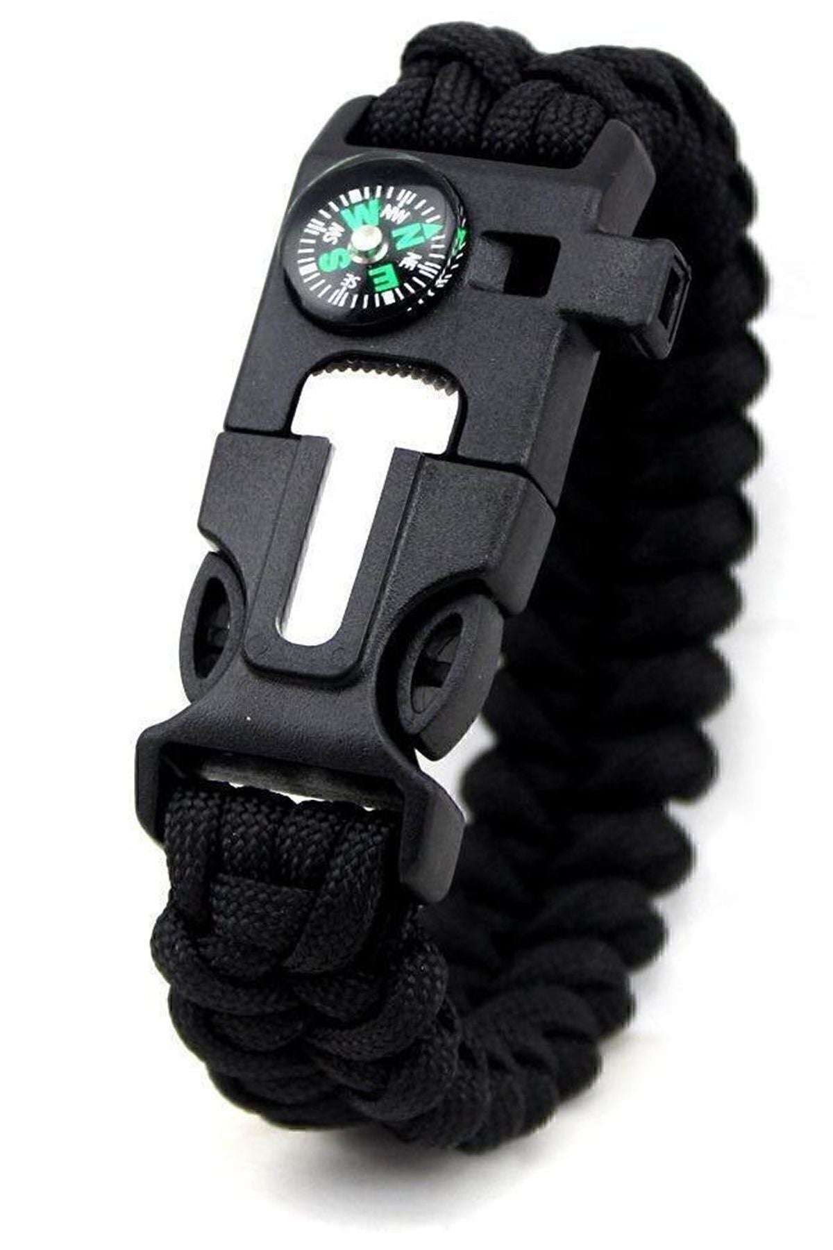 Survival Pusulalı Hayatta Kalma Bilekliği Kamp Bileklik Düdük Çok Amaçlı Outdoor Aksesuar Kit Askeri - indirimsepeti