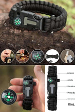 Survival Pusulalı Hayatta Kalma Bilekliği Kamp Bileklik Düdük Çok Amaçlı Outdoor Aksesuar Kit Askeri - indirimsepeti