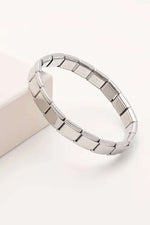 Charm Çelik Bileklik, Ayrılabilir Yaylı Paslanmaz Çelik Bileklik, Montajlı Paslanmaz Bileklik Kişiselleştirilebilir Çelik, Gümüş Renk