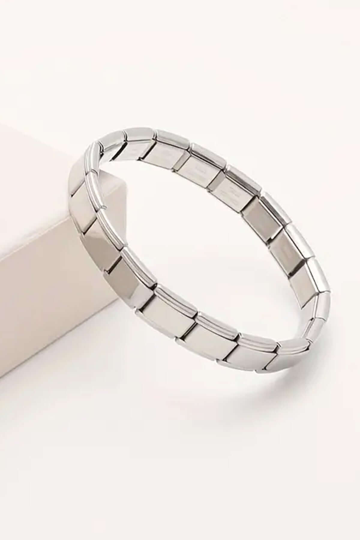 Charm Çelik Bileklik, Ayrılabilir Yaylı Paslanmaz Çelik Bileklik, Montajlı Paslanmaz Bileklik Kişiselleştirilebilir Çelik, Gümüş Renk