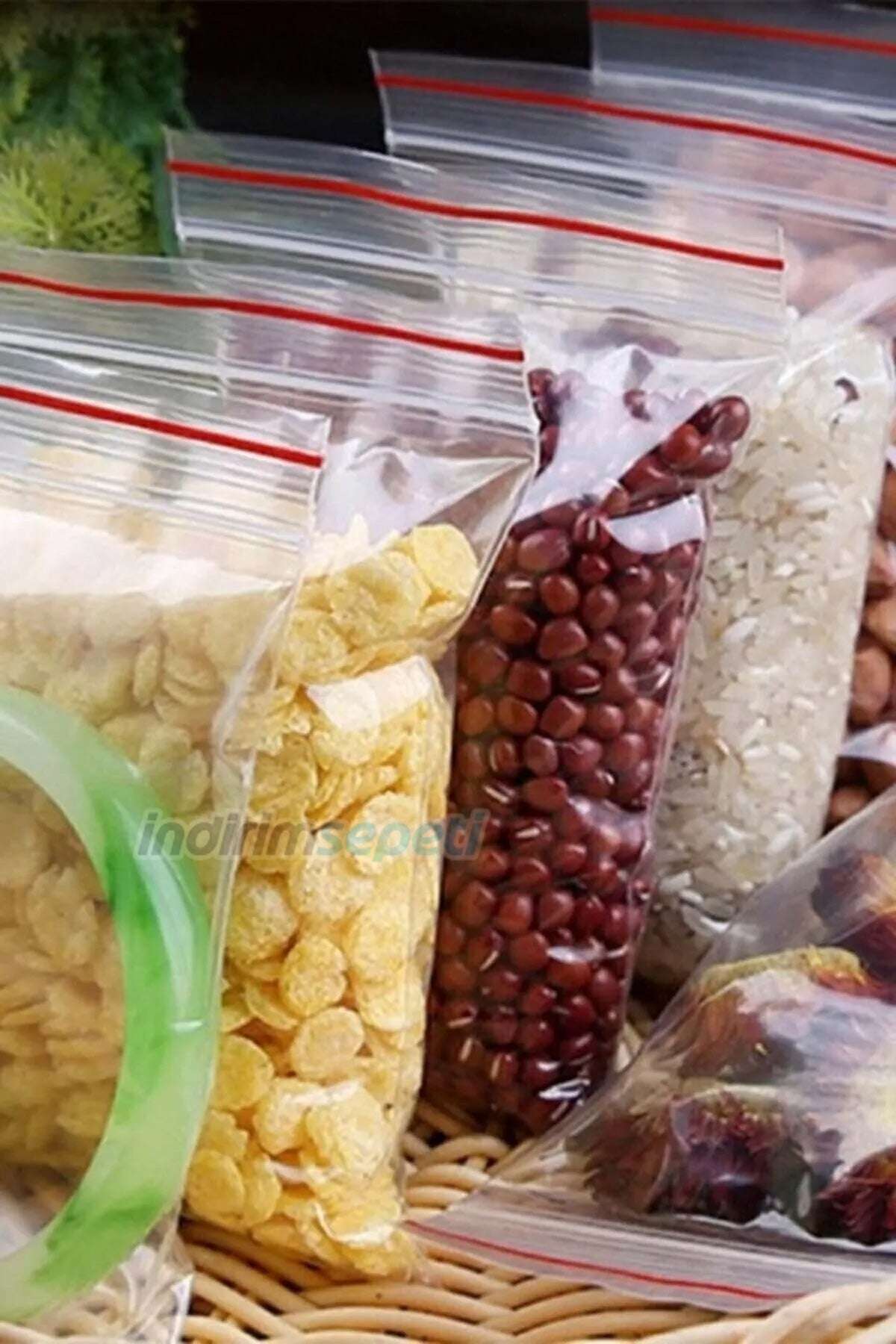 100 Adet 10x12 Cm Şeffaf Kilitli Poşet, Kına Çerez Kuruyemiş Poşeti, Kilitli Torba - Indirimsepeti