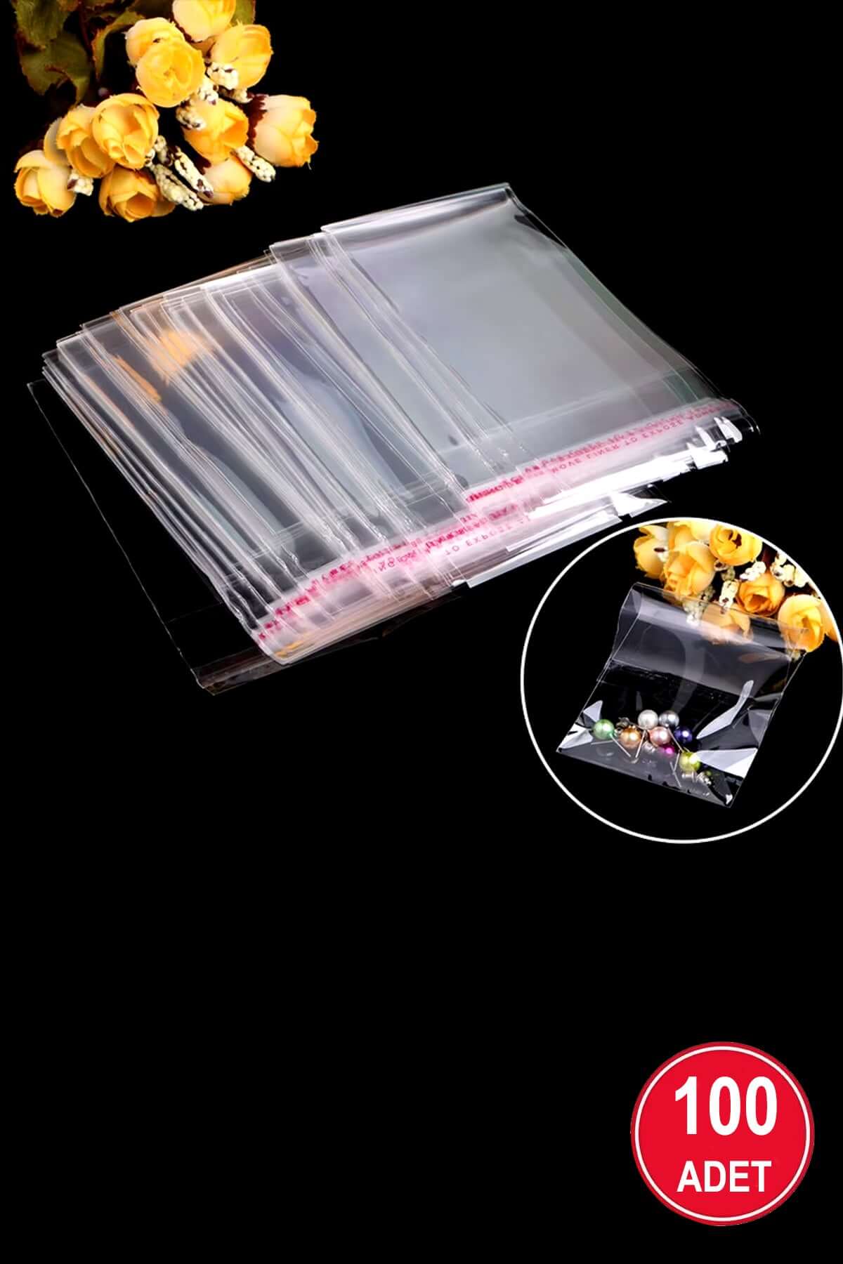15x25 Opp Jelatin Bantlı Yapışkanlı Naylon Poşet  100 Adet Opipi - Indirimsepeti