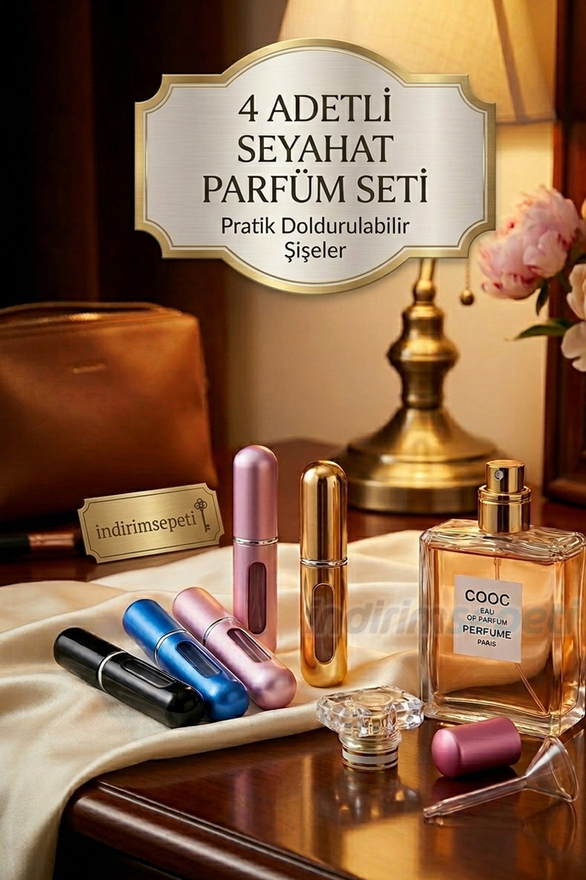 4 Adet Taşınabilir Parfüm Şişesi Sprey Seti – Karışık Renk Mini Doldurulabilir Parfüm Atomizer Seyahat Boy