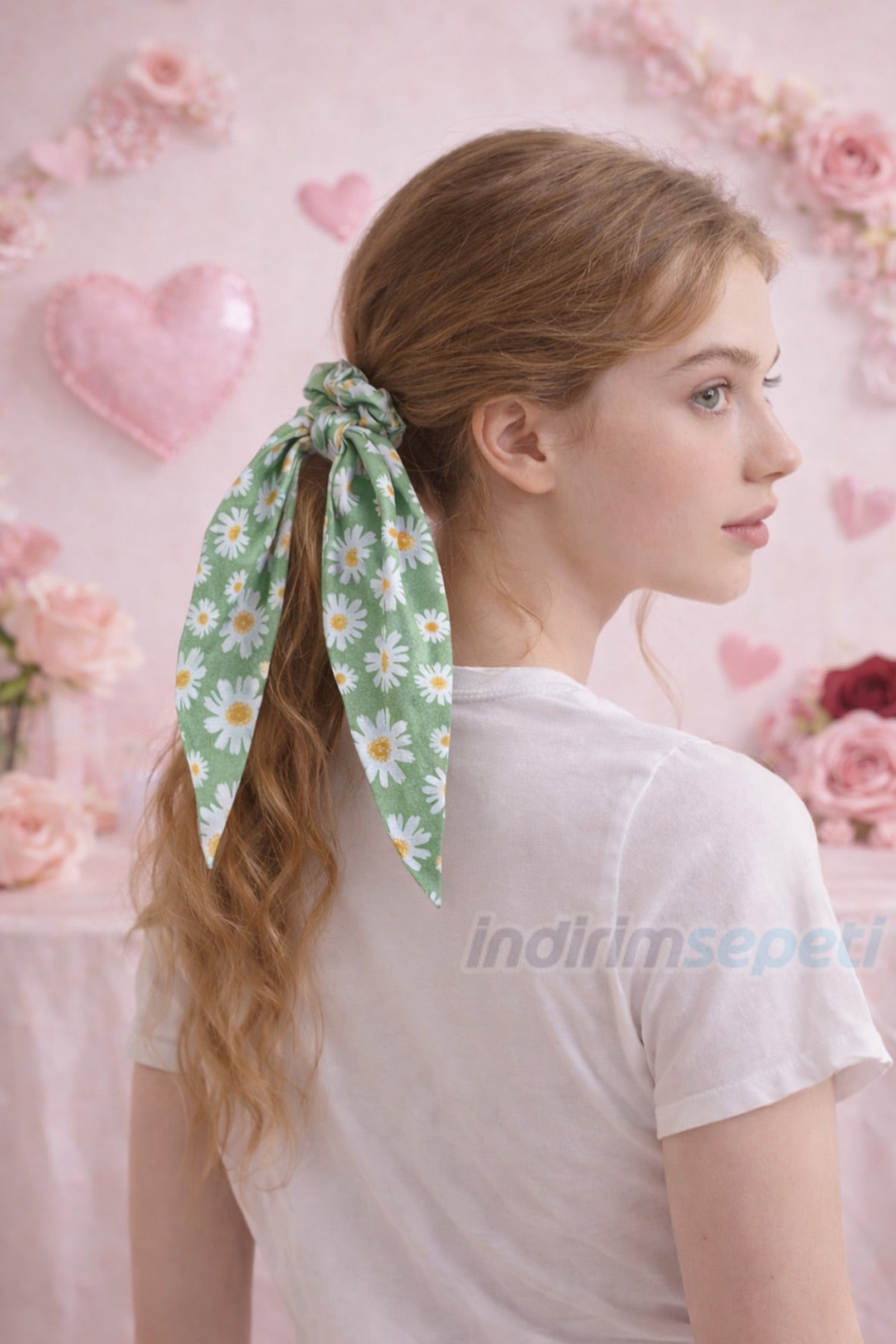 Saten Simit Lastik Toka – Uzun Fiyonklu Şık Saç Tokası | Desenli & Günlük Kullanım Karışık Model 1 Adet