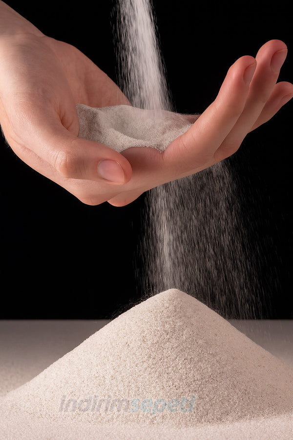 Sanatsal Boyama Kumu – 500 gr Beyaz Kuvars Akrilik Doku ve Resin Art Kum, Yüksek Kalite Dekoratif Kum