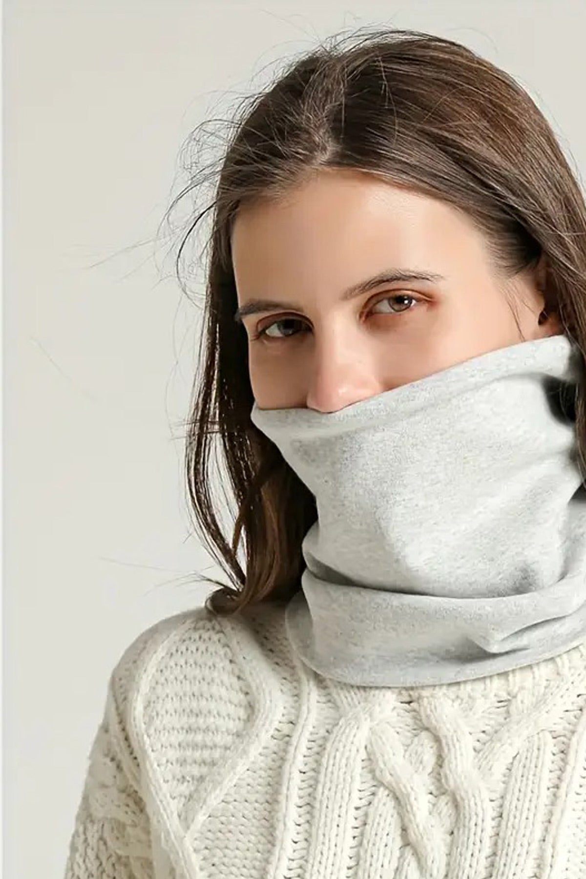 Polar ipli Boyunluk Bere Boyunluk Balıkçılık Koşu Spor Maskesi Kamp Boyunluk Gri