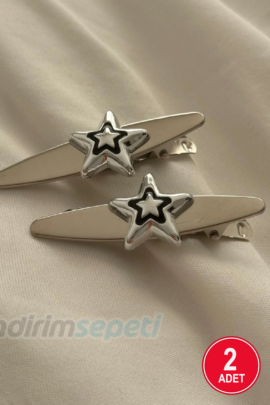 Epoksi Pens Star Yıldız Toka Aparatı Gümüş Renk Nikel Kaplama 2 Adet