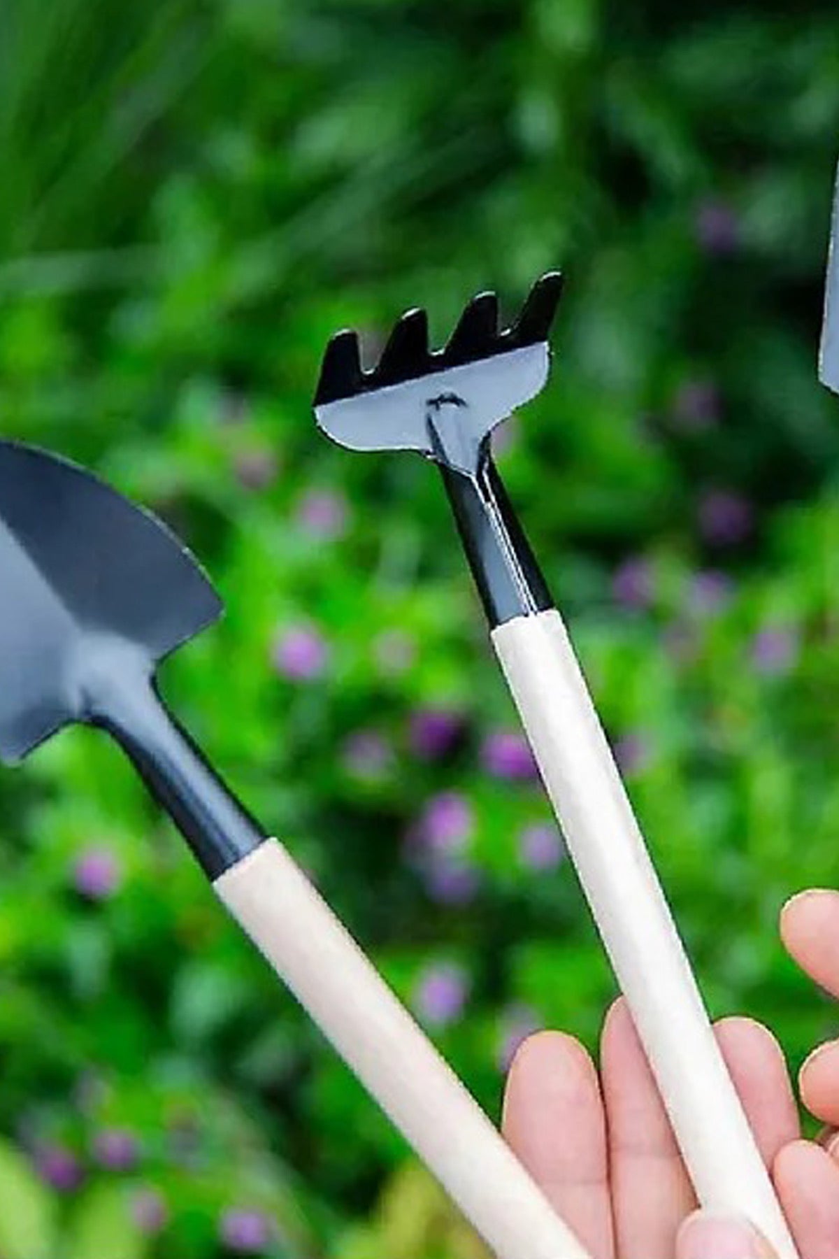 3'lü Metal Bahçe Seti Tırmık Çapa Kürek Mini Bahçe Seti Şık Tasarım Saksı Bakım Seti - Indirimsepeti