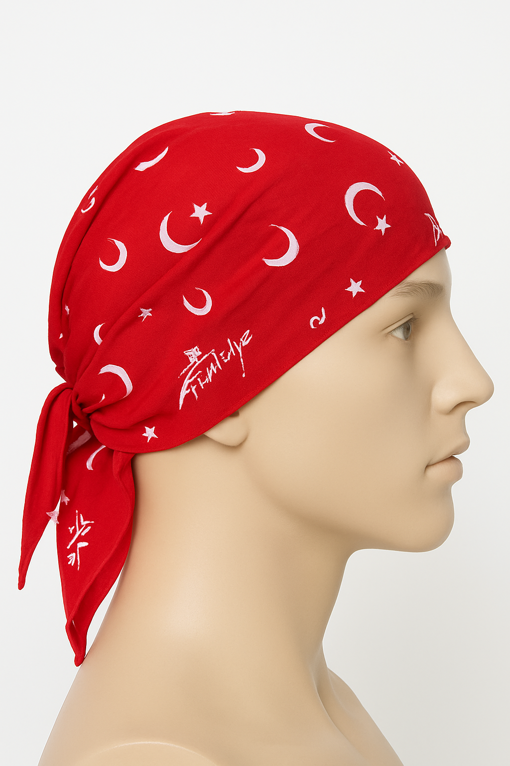 Ayyıldız Türk Bayrağı Temalı Pamuk Kumaş Fular - Kırmızı Bandana - 23 Nisan, 29 Ekim, 19 Mayıs