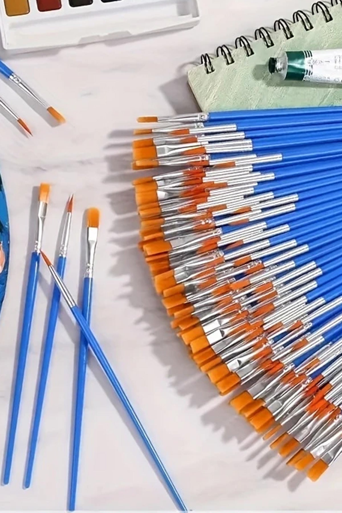 100’lü Akrilik Boya Fırçası Seti – 50 Düz, 50 Sivri Uçlu Naylon Kıllı, Yağlı Boya, Suluboya ve El İşi İçin Çok Amaçlı - Indirimsepeti