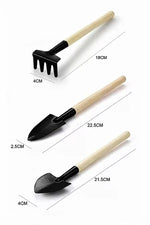 3'lü Metal Bahçe Seti Tırmık Çapa Kürek Mini Bahçe Seti Şık Tasarım Saksı Bakım Seti - Indirimsepeti