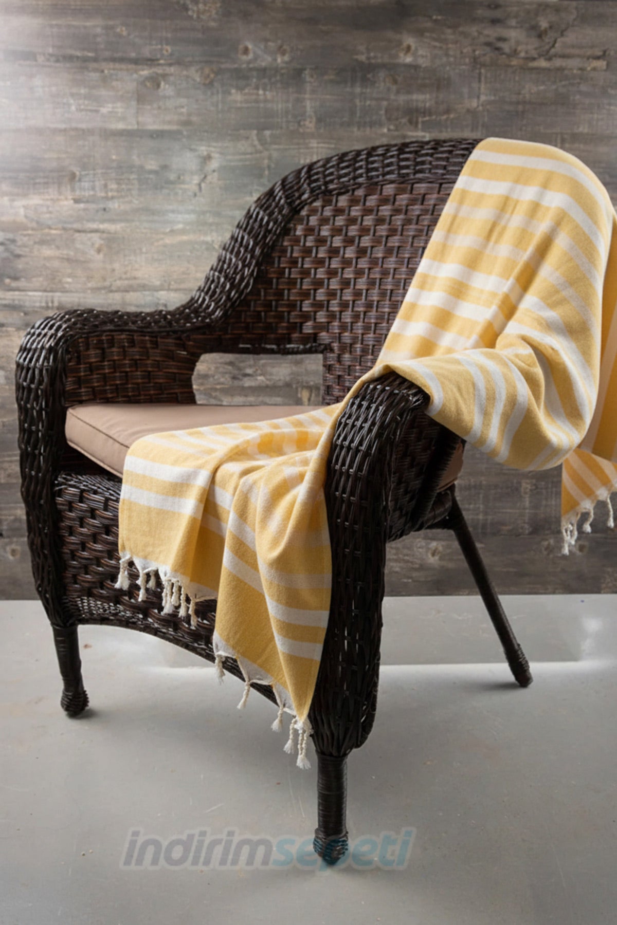 Peştamal Sarı Çizgili Banyo Peştamali Pamuklu Kumaş | Plaj, Havuz, Spa, Sauna, Spor, Seyahat Havlusu