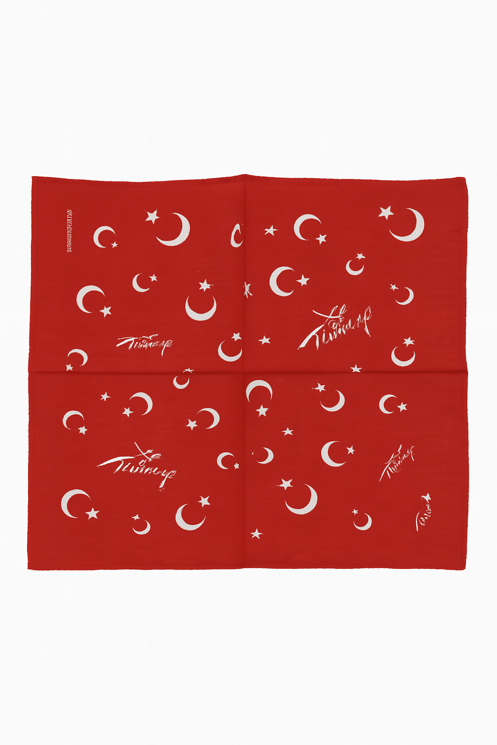 Ayyıldız Türk Bayrağı Temalı Pamuk Kumaş Fular - Kırmızı Bandana - 23 Nisan, 29 Ekim, 19 Mayıs