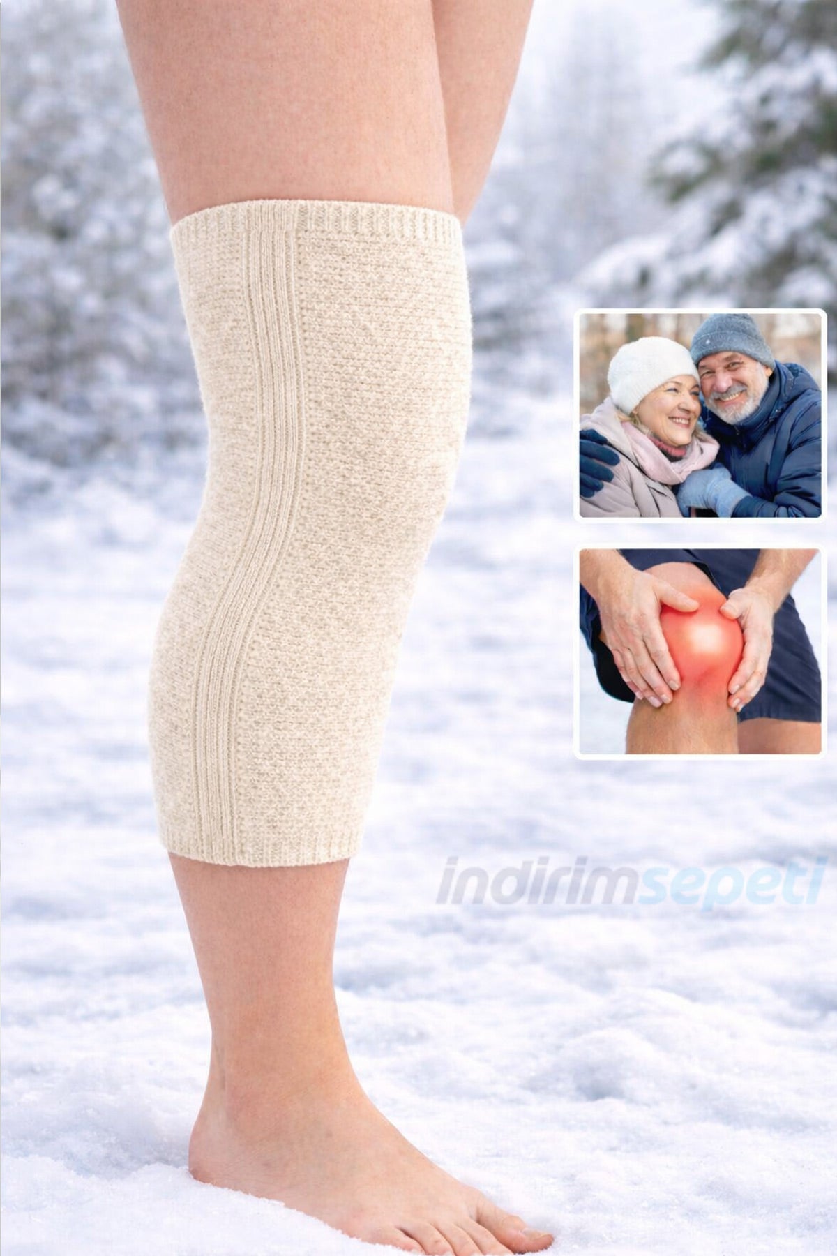 Doğal Saf Yün Dizlik 1 Çift – Sıcak Tutan Termal Günlük Kullanım Diz Koruyucu, Sporcu Destekleyici, Sıcak Tutan Bacaklık