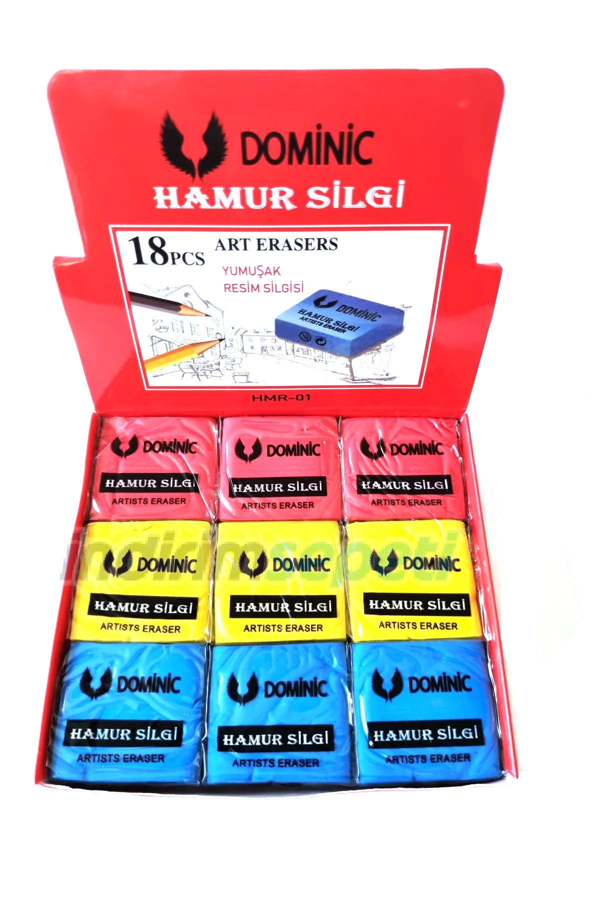 Hamur Silgi Resim Silgisi Karışık Renk 3 Adet - Indirimsepeti