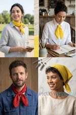 4’lü Pamuklu Bandana Seti 52x52 cm – Siyah Kırmızı Sarı Beyaz Bandana Fular Saç Aksesuar Hediyelik - indirimsepeti