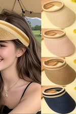 Hasır Şapka Taç Tipi Güneş Vizörü Özel Hafif ve Şık Plaj Vizörü Hasır Siperlik Farklı Model Renk - Indirimsepeti