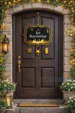 İyi Bayramlar Asmalı Tavan Süs Seti – 4 Adet Tavan Süs + Spiral – Çift Taraf Baskılı Bayram Dekoru