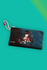 Çiçek Kız Bez Kalemlik Makyaj Çantası Kalem Kutusu Yıkanabilir Fermuarlı Tek Gözlü Bez Kalemlik Cüzdan Makyaj Çantası - Indirimsepeti