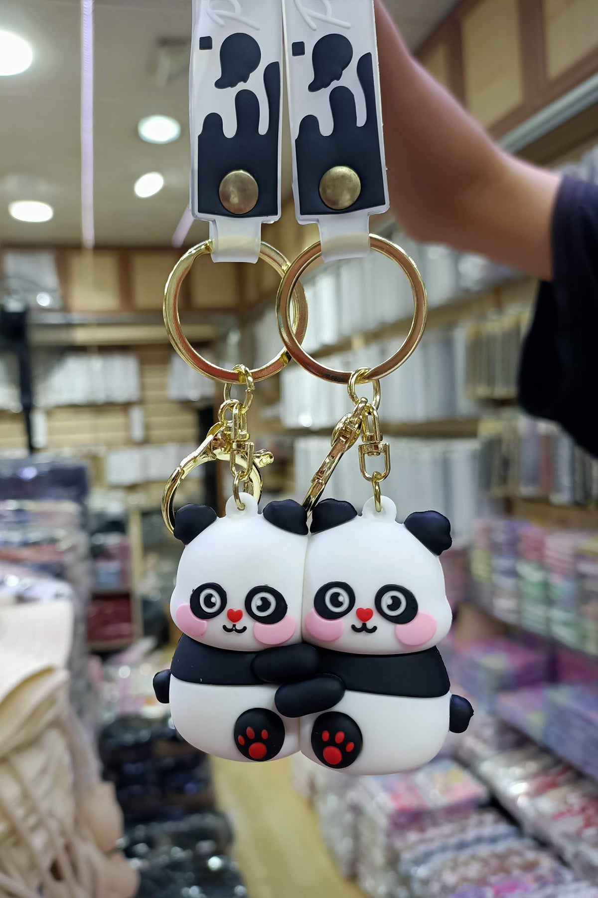 2'li Mıknatıslı Sevimli Panda Anahtarlık Çanta Aksesuar Çanta Charm Sevgili Arkadaş Çift Anahtarlık - Indirimsepeti