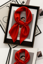 Kırmızı Parlak Saten  Eşarp Bandana Polyester Etkinlik Kutlama 23 Nisan, 29 Ekim, 19 Mayıs