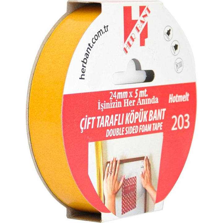 Her bant Çift Taraflı Köpük Bant 24Mm x 5Mt - Indirimsepeti