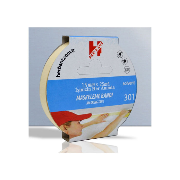 Her Bant 15Mm x 25MT Maskeleme Band Doğal Kauçuk Hotmelt Bant Yüksek Kalite - Indirimsepeti
