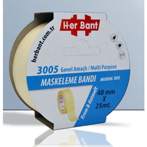 Her Bant Maskeleme Doğal Kauçuk  48 mm x 25 mt Bant - Indirimsepeti