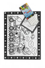 Kabartmalı Boyama Seti PVC Kaplama  “Thank You” Temalı Meyve ve Sebze Karakterli Çocuk Aktivite Seti + 6 Renkli Keçeli Kalem