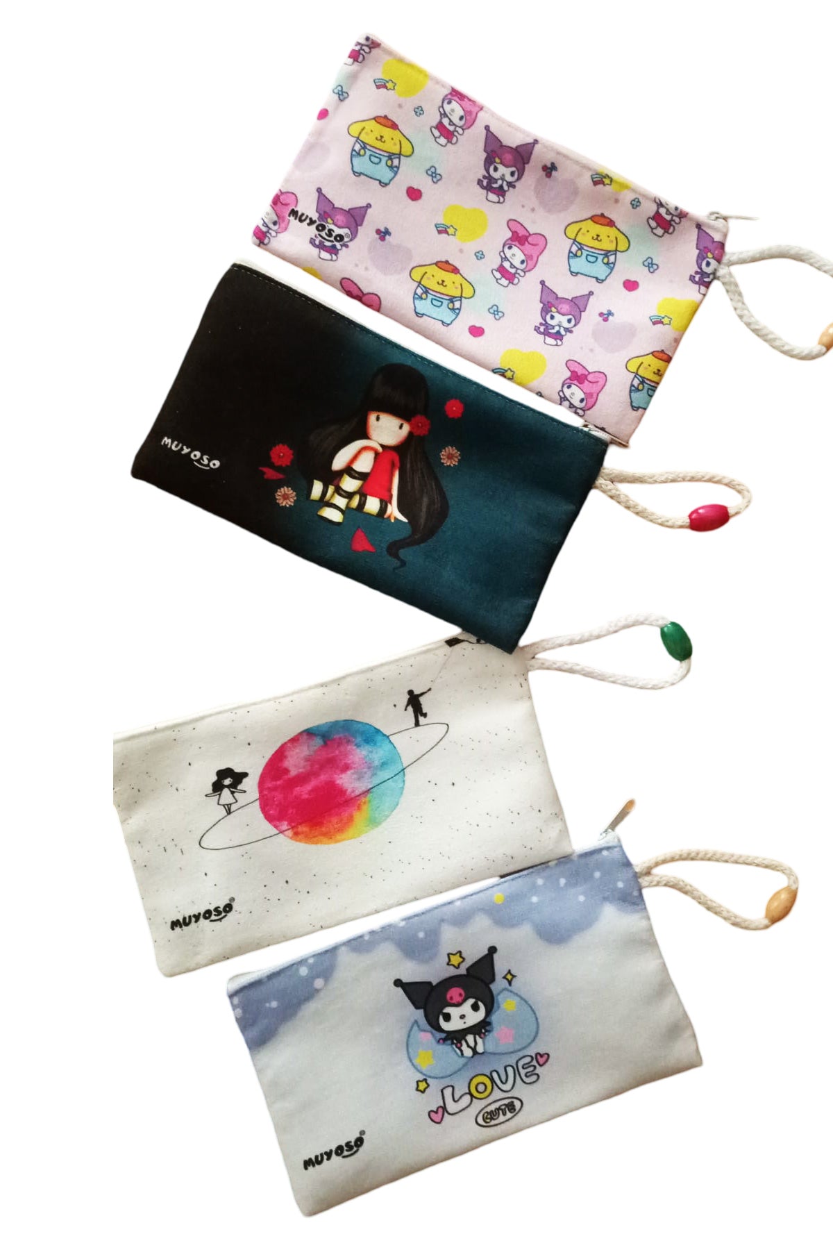 4 Farklı Bez Kalemlik Makyaj Çantası Kalem Kutusu Yıkanabilir Fermuarlı Tek Gözlü Bez Kalemlik Cüzdan Makyaj Çantası - Indirimsepeti