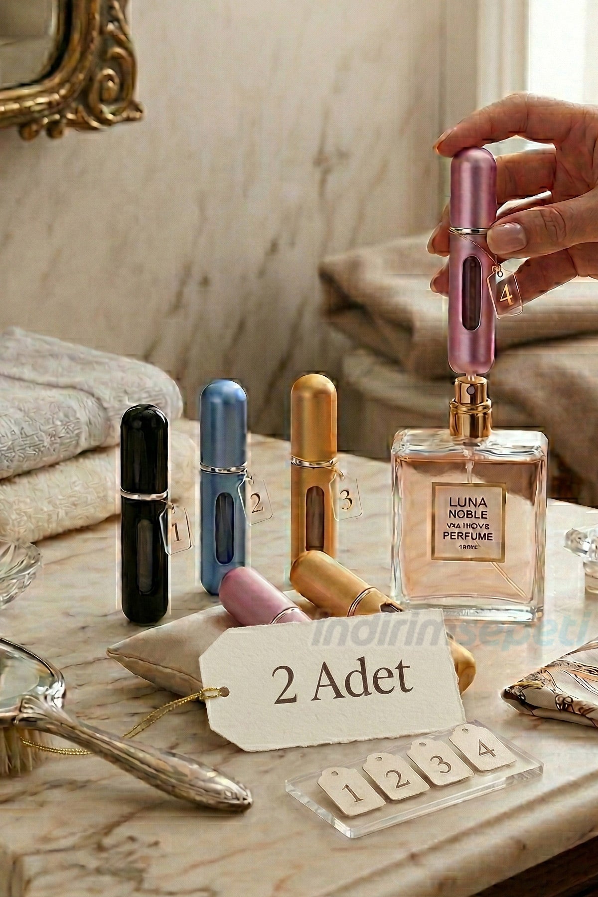 3’lü 10 Ml Taşınabilir Parfüm Atomizer Şişesi – Doldurulabilir Metal Gövdeli Cep