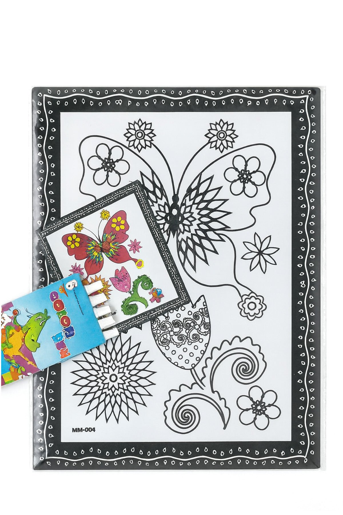 Kabartmalı Boyama Seti PVC Kaplama  “Thank You” Temalı Meyve ve Sebze Karakterli Çocuk Aktivite Seti + 6 Renkli Keçeli Kalem