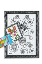 Kabartmalı Boyama Seti PVC Kaplama  “Thank You” Temalı Meyve ve Sebze Karakterli Çocuk Aktivite Seti + 6 Renkli Keçeli Kalem